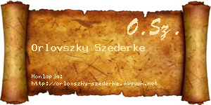 Orlovszky Szederke névjegykártya